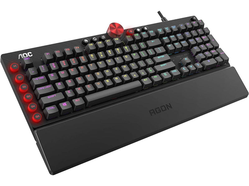 AOC Agon Tournament-Grade RGB Gaming USB 2.0 Type-A Mechanical Keyboard, Cherry