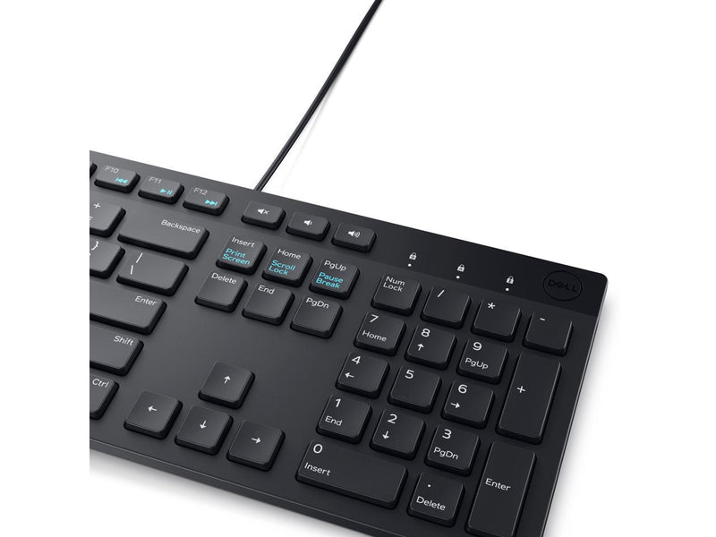 Dell Wired Keyboard and Mouse - KM300C - USB Keyboard - Black - USB Cable Mouse