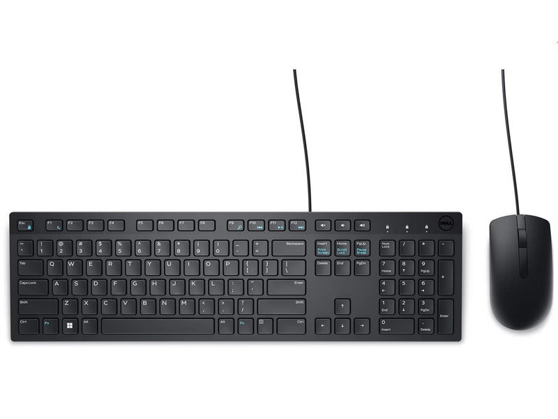 Dell Wired Keyboard and Mouse - KM300C - USB Keyboard - Black - USB Cable Mouse