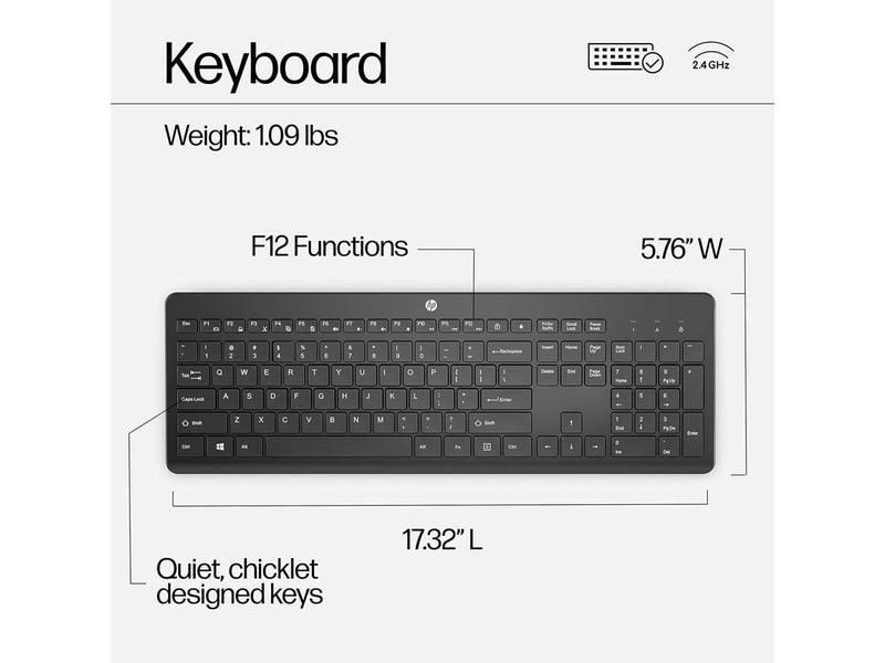 HP 230 Wireless Mouse and Keyboard Combo (18H24AA)