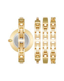 ANNE KLEIN WOMEN'S BANGLE WATCH AND BRACELET SET - GOLD/BLACK - Like New