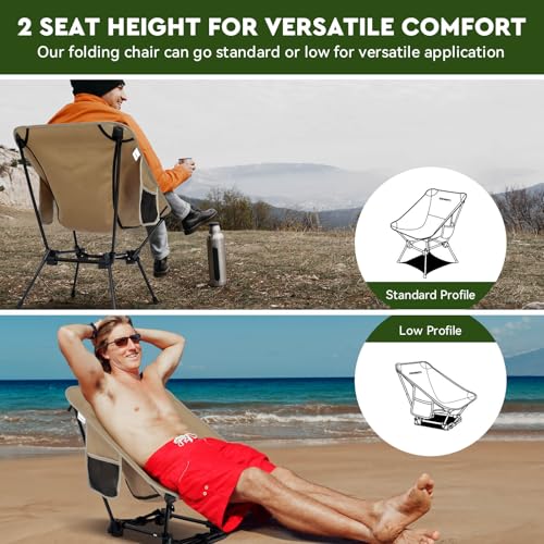 ORAGATI LIGHTWEIGHT CAMPING CHAIR PORTABLE FOLDING CHAIR O001 - KHAKI - Like New