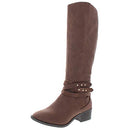 Material Girl Womens Damien Closed Toe Knee High Fashion Boots, Cognac, Size 7.5 - Like New