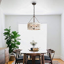 Distressed Wood Chandelier Wood Durm Pendant Lighting B08C34132D - NEW - Brand New
