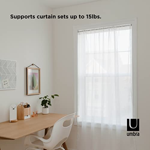 UMBRA CHROMA TENSION ROD for CURTAINS SHEER CURTAINS ADJUSTABLE 54"-90" NICKEL - Like New