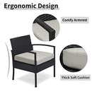 Leasbar 3 Pieces Patio Furniture, Rattan Chairs, Cushions, Table-B08J6KZ21L - Brand New