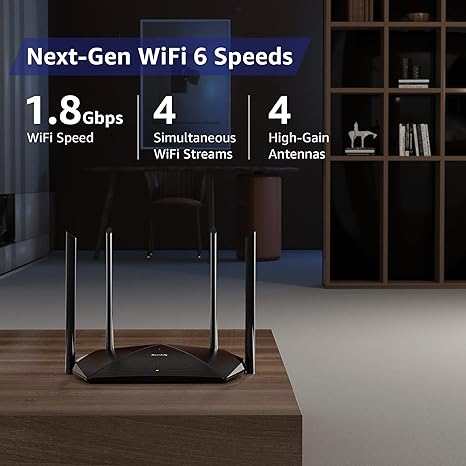 Speedefy KX450 AX1800 WiFi 6 Router 4-Stream Dual Band Wireless Router - Like New