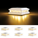 Brightever 4x4 Solar Post Cap Lights Outdoor, Waterproof 16LEDs, 6 Pack -White - Like New