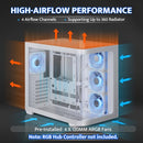 DARKFLASH ATX MID-TOWER GAMING PC CASE BACK PLUG-IN BTF DPW90 - WHITE - Brand New