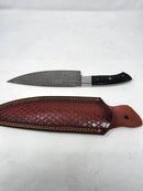 BLADE CRAFTS DAMASCUS CHEF KNIFE WITH RESIN HANDLE - BLACK - Like New