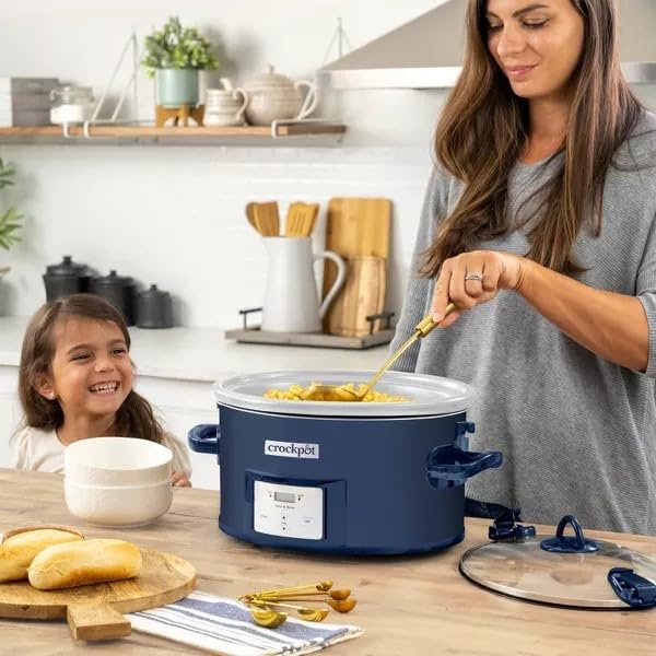 CROCK-POT 7QT SLOW COOKER LOCKING LID DISHWASHER-SAFE PARTS - POSEIDON BLUE - Like New