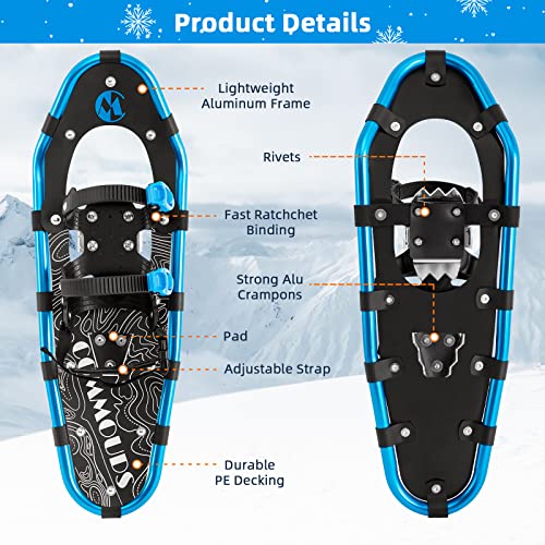 COMMOUDS LIGHTWEIGHT SNOW SHOES MEN WOMEN YOUTH KIDS - BLUE - Like New