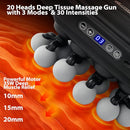GRNPEAK 20 HEAD PORTABLE MASSAGE GUN DEEP TISSUES 3 MODES 30 LEVELS - BLACK - Like New