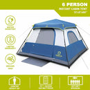 QOMOTOP 6 PERSON 60 SECONDS SET UP CAMPING TENT WATERPROOF POP UP TENT - BLUE - Like New