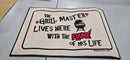 GENERIC GRILL MASTER DOORMAT, HIGH COTTON, 27W X 18L - TAN/BLACK/RED - Like New