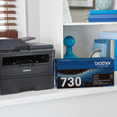BROTHER® GENUINE TN730 BLACK TONER CARTRIDGE, STANDARD YIELD, SINGLE PACK - Like New