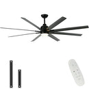 FINXIN Indoor Ceiling Fan Light Fixtures Black Remote LED 72 Ceiling Fans - Like New