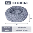 PAWOLOGY Ultra Calming Cuddler Plush Donut Beds Cat Bed for Indoor Use 36 Inch - Brand New