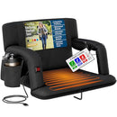 ALPCOUR HEATED RECLINING STADIUM SEAT BLEACHERS WIDE CHAIR BACK SUPPORT - BLACK - Like New