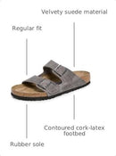 BIRKENSTOCK ARIZONA SOFT FOOTBED UNISEX SANDALS SIZE: MEN 7 - IRON OILED LEATHER - Like New