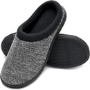TEMI MENS BEDROOM HOUSE SLIPPERS MEMORY FOAM WARM COMFY SIZE: MEN 9 - BLACK/GRAY - Like New