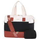 LOVEVOOK TRAVEL DUFFLE BAG - PUFFER WEEKENDER BAGS FOR WOMEN - OFF WHITE/BLACK - Brand New