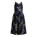 TIME AND TRU WOMEN'S TIE BACK MIDI DRESS,SIZE: WOMEN S - FRUIT BOUQUET DARK NAVY - Brand New