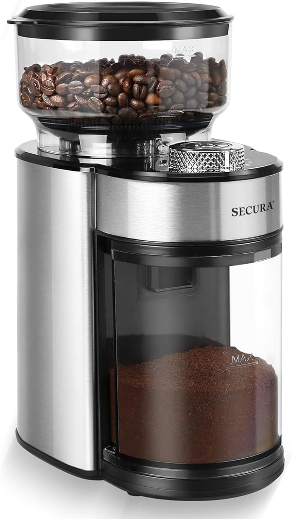 Secura Coffee Grinder Electric Conical Burr Coffee Grinder - Stainless Steel Like New