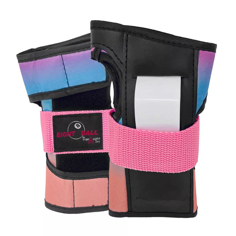 EIGHT BALL KIDS PAD SET 3PK, ELBOW, KNEE, WRIST PROTECTION, AGE 8+ - SUNSET - Like New