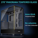 MUSETEX PC CASE ATX 6 PWM ARGB FANS TYPE-C MID TOWER K2 - BLACK - Like New