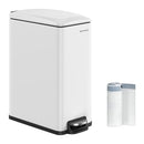 SONGMICS LTB510W48 Trash Can 48L Large Capacity Slim Stainless Steel - White Like New