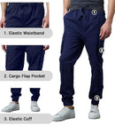 GALAXY BY HARVIC MEN'S TWILL CARGO JOGGERS - SIZE: MEN L - NAVY - Brand New