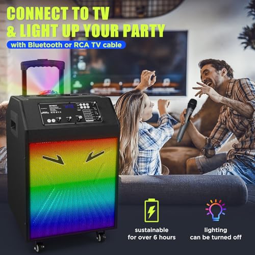 GEYGUY GTSK10-4 KARAOKE MACHINE WITH WIRELESS MICS – PORTABLE BLUETOOTH - Like New