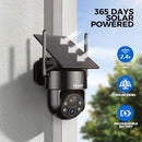 LITYMOL 2K 360° VIEW SOLAR SECURITY CAMERAS WIRELESS OUTDOOR - BLACK - Like New