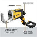 DEWALT IMPACT CONNECT PVC/PEX CUTTER WITH BRACE BRACKET - YELLOW/BLACK - Like New
