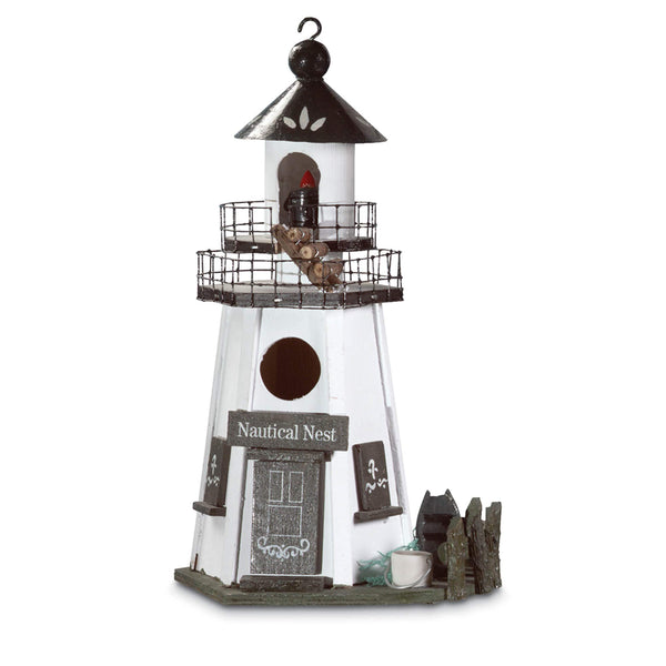 NAUTICAL NEST BIRDHOUSE 57070160 - WHITE / BLACK Like New