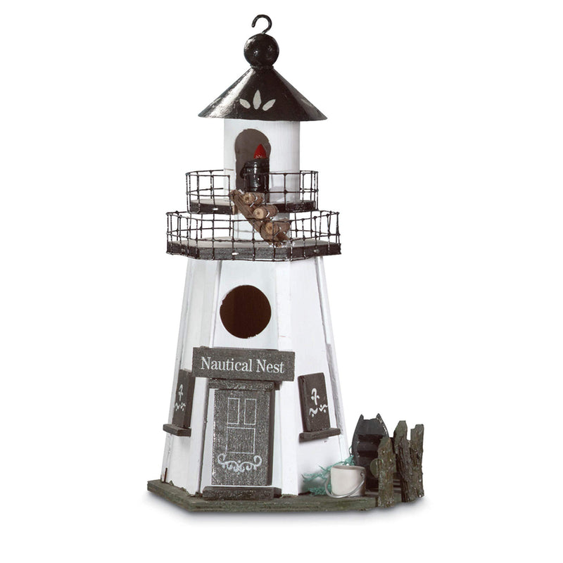 NAUTICAL NEST BIRDHOUSE 57070160 - WHITE / BLACK Like New