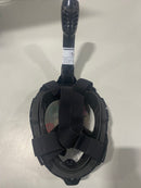 GENERIC FULL FACE SNORKEL MASK SILICONE SEAL L/XL - BLACK - Like New
