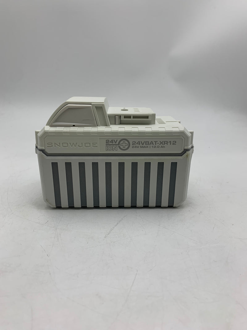 SUN JOE SNOW JOE - 24-VOLT 12.0 AH LITHIUM ION BATTERY - WHITE - Like New