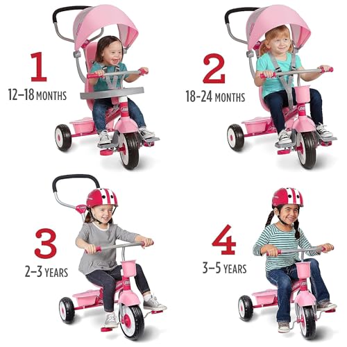 RADIO FLYER TODDLER TRICYCLE BIKE STROLLER ADJUSTABLE SEAT - PINK - Brand New