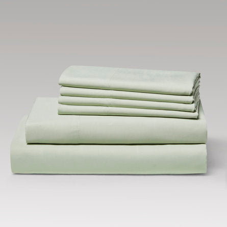 KATHY IRELAND BAMBOO COOLING 6 PIECE SHEET SET WITH DEEP POCKETS QUEEN - SAGE - Like New