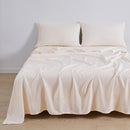 TENCEL KING SIZE MAGDALENA TENCEL LYOCELL & LINEN BLEND SHEET SET - IVORY - Like New