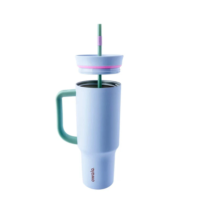 OWALA 40OZ STAINLESS STEEL STRAW TUMBLER, PERIWINKLE TWINKLE - Like New