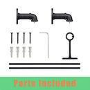 Industrial Curtain Rod, Black (Black, 48" to 86") - Brand New