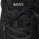 HUGO BOSS SNEAKERS KAI RUNN RUNNER SHOES - SIZE: MEN 12 (EU M46) - BLACK - Like New