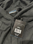 BLUE ICE PREMIUM MEN'S WAFFLE KNIT HENLEY PULLOVER HOODIE - SIZE: 3XL - BLACK - Brand New