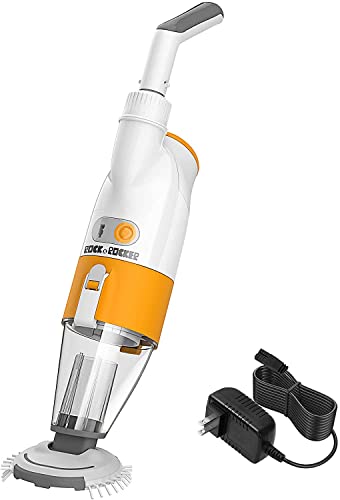ROCK&ROCKER CORDLESS RECHARGEABLE POOL VACUUM CLEANER P1122 - WHITE/ORANGE - Like New
