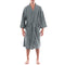 FRUIT OF THE LOOM MEN'S WAFFLE KIMONO ROBE - ONE SIZE - GRAY HEATHER - Like New
