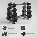 JX FITNESS 2 Tier Dumbbell Rack Stand Steel Weight Rack Only - Black - Brand New