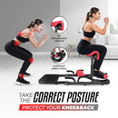 YES4ALL HIP THRUST MACHINE INCLUDING RESISTANCE BANDS GLUTE MACHINE - BLACK/RED - Like New